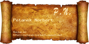 Petanek Norbert névjegykártya