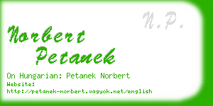 norbert petanek business card